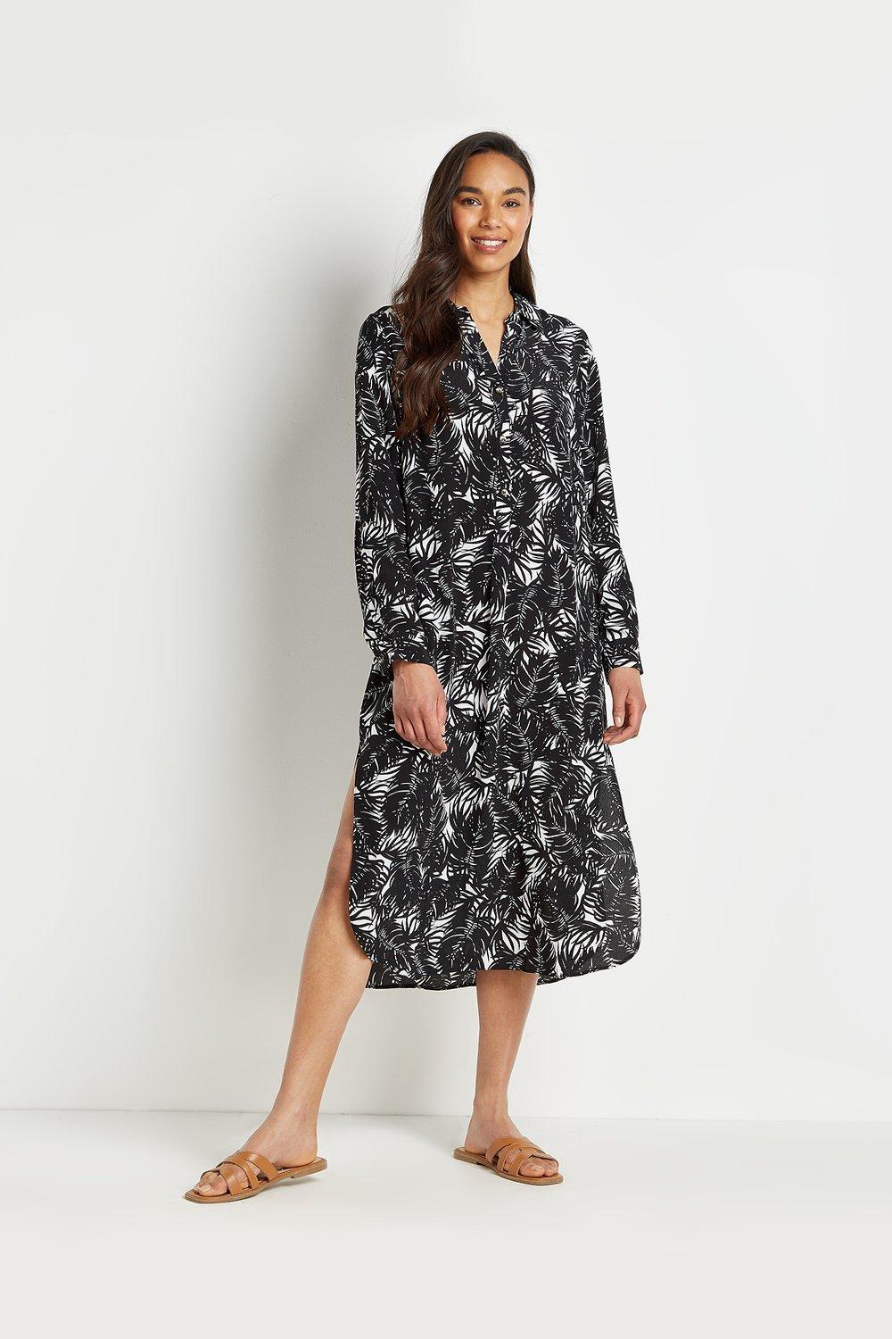 Mono Palm Shirt Dress | Wallis UK